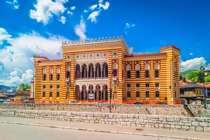 Sarajevo City Hall landmark.